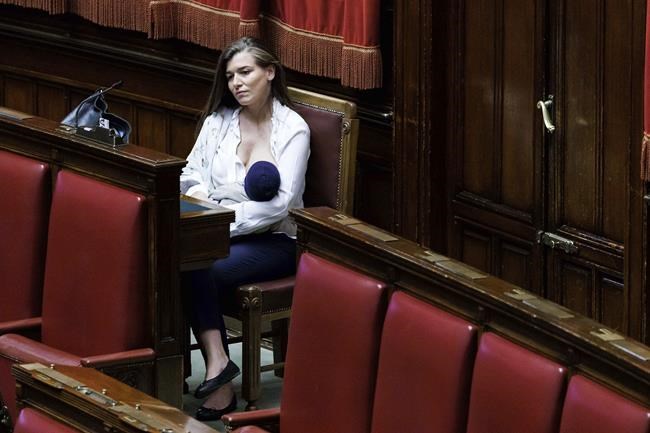 Italian lawmaker who fought to allow nursing one's baby during working session is now first to do so | iNFOnews.ca CP1953162130