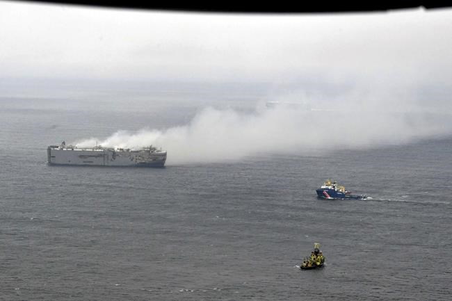 Salvage crews wait for chance to board a freighter burning for 2 days off the Dutch coast | iNFOnews.ca Salvage crews wait for chance to board a freighter burning for 2 days off the Dutch coast | iNFOnews.ca