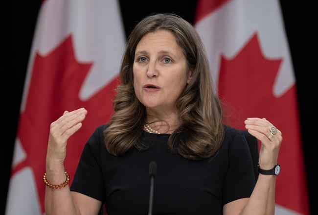 Freeland says feds will strike 'challenging' balance in fall budget update | iNFOnews.ca