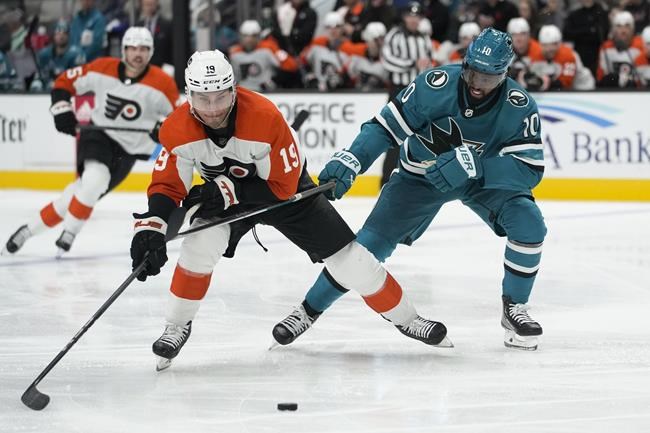 Sharks end record-tying 11-game skid with 2-1 win over Flyers | iNFOnews.ca