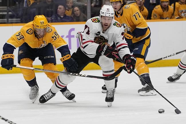 Blackhawks' Taylor Hall is expected to miss the rest of the season with a right knee injury | iNFOnews.ca