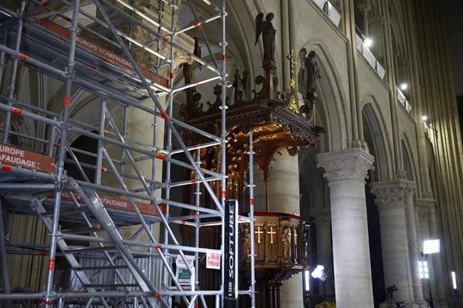 France's president visits Notre Dame a year before the fire-damaged cathedral's planned reopening | iNFOnews.ca