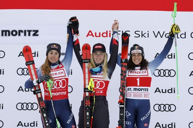 Mikaela Shiffrin races to rare win in World Cup downhill edging out Sofia Goggia at St. Moritz | iNFOnews.ca