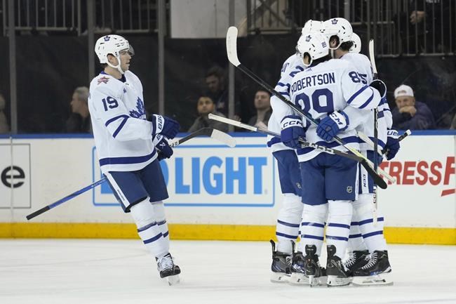 Matthews and Marner each score twice as the Maple Leafs down the Rangers 7-3 | iNFOnews.ca