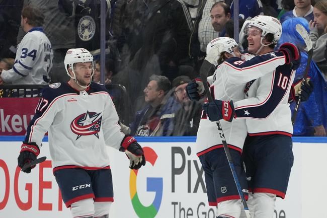 Blue Jackets hold off late Maple Leafs comeback effort to take 6-5 OT win | iNFOnews.ca
