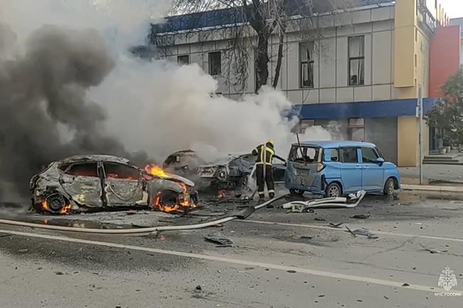 A Ukrainian drone attack on an oil depot inside Russia causes a massive blaze, officials say | iNFOnews.ca