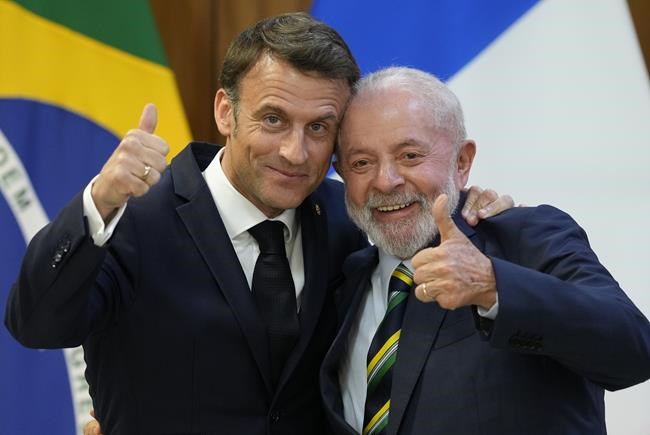 France's Macron embraces Brazil's Lula - and the memes poking fun at their 'wedding' | iNFOnews.ca