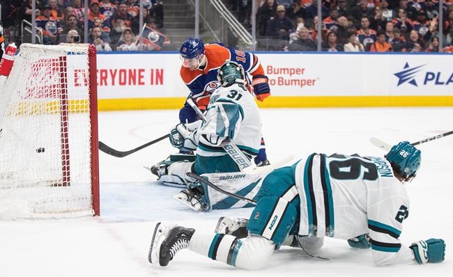 Oilers bite Sharks 9-2, McDavid earns 100th assist | iNFOnews.ca