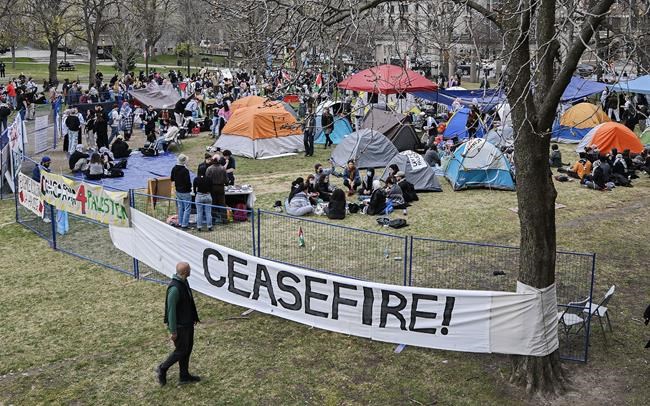 Pro-Palestinian encampment grows at Montreal's McGill university | iNFOnews.ca