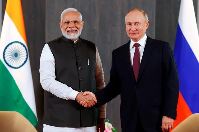 Putin meets Indian prime minister in Russia on his first visit since Moscow sent troops into Ukraine | iNFOnews.ca