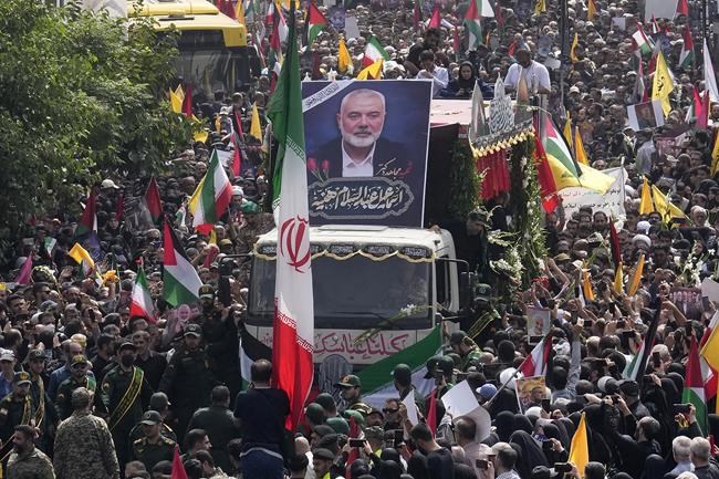 Iran says a short-range projectile killed Hamas' Haniyeh and reiterates vows of retaliation | iNFOnews.ca