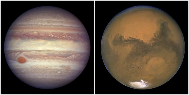 Mars and Jupiter get chummy in the night sky. The planets won't get this close again until 2033 | iNFOnews.ca