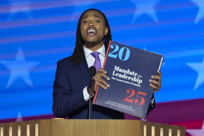 Throwing the book: Democrats enlarge a copy of the 'Project 2025' blueprint as an anti-GOP prop | iNFOnews.ca Throwing the book: Democrats enlarge a copy of the 'Project 2025' blueprint as an anti-GOP prop | iNFOnews.ca