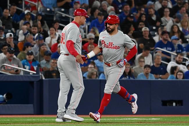 Schwarber's three-homer, six-RBI performance carries Phillies past Blue Jays 10-9 | iNFOnews.ca