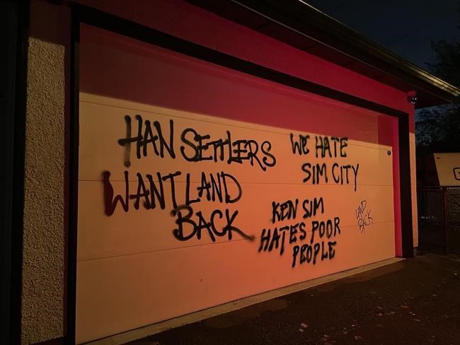Vancouver mayor speaks out after his home was targeted with graffiti on Halloween | iNFOnews.ca