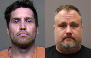 Side-by-side mugshots of two men.