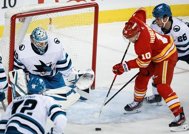 Hanley's first goal lifts Flames to 3-2 win over Sharks | iNFOnews.ca Hanley's first goal lifts Flames to 3-2 win over Sharks | iNFOnews.ca