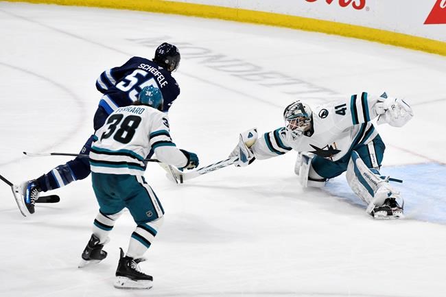 Scheifele sinks Sharks in overtime to set Jets' goal record in dramatic fashion | iNFOnews.ca Scheifele sinks Sharks in overtime to set Jets' goal record in dramatic fashion | iNFOnews.ca