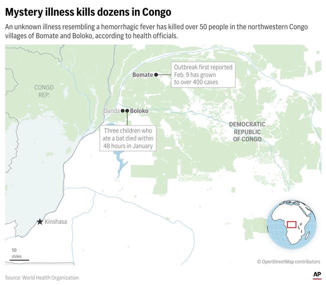 A mystery illness in Congo has killed more than 50 people hours after they felt sick | iNFOnews.ca