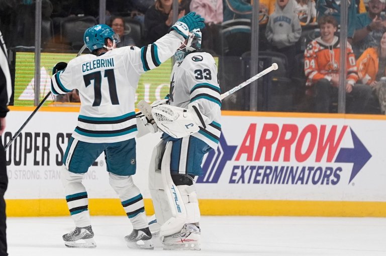 Celebrini scores lone shootout goal to lift the Sharks past the Predators 3-2 | iNFOnews.ca