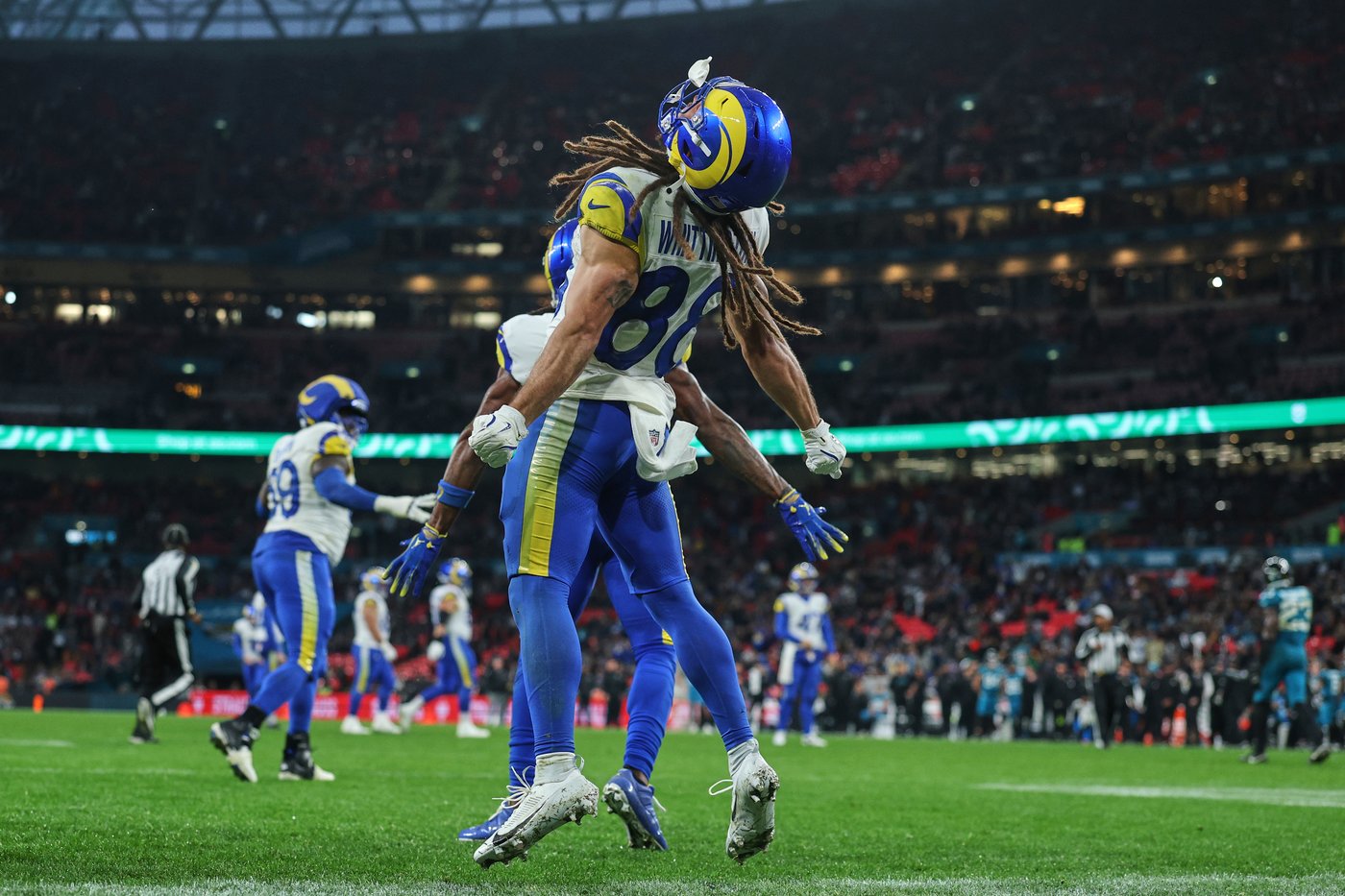 Matthew Stafford throws 5 TD passes as Rams rout Jaguars 35-7 at rainy Wembley | iNFOnews.ca Matthew Stafford throws 5 TD passes as Rams rout Jaguars 35-7 at rainy Wembley | iNFOnews.ca