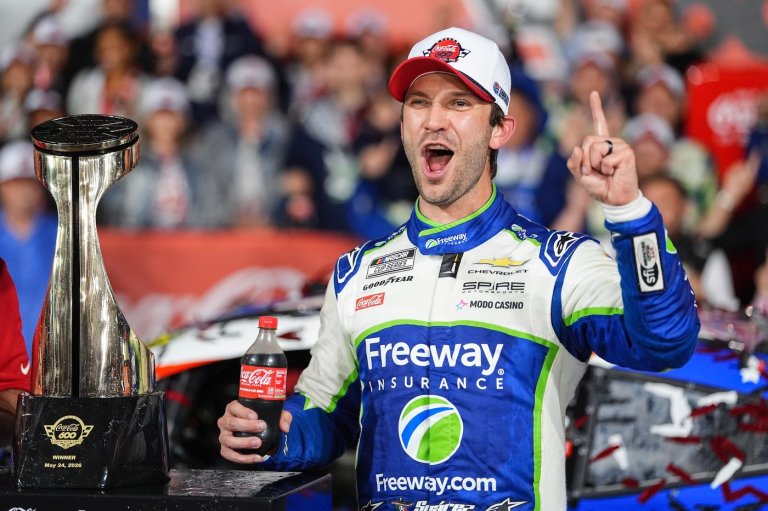 Daniel Suarez wins the rain-shortened Coca-Cola 600 after NASCAR honors the late Kyle Busch | iNFOnews.ca