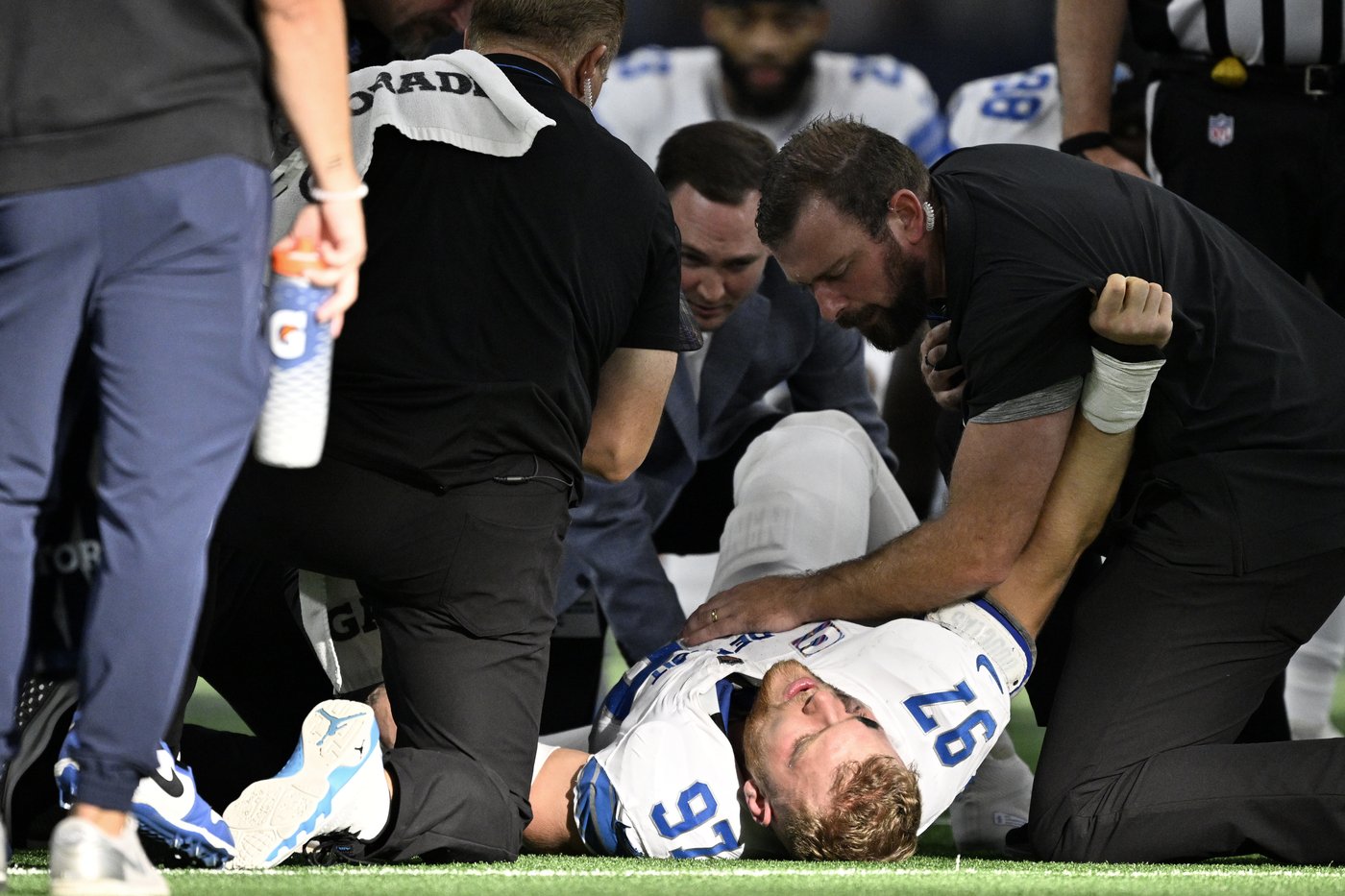 Aidan Hutchinson likely down 4-6 months with broken leg, Lions coach Dan Campbell says | iNFOnews.ca Aidan Hutchinson likely down 4-6 months with broken leg, Lions coach Dan Campbell says | iNFOnews.ca