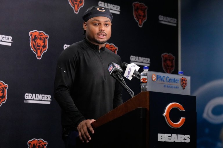 Safety Coby Bryant leaves Chicago Bears practice with injury as running back Kyle Monangai returns | iNFOnews.ca