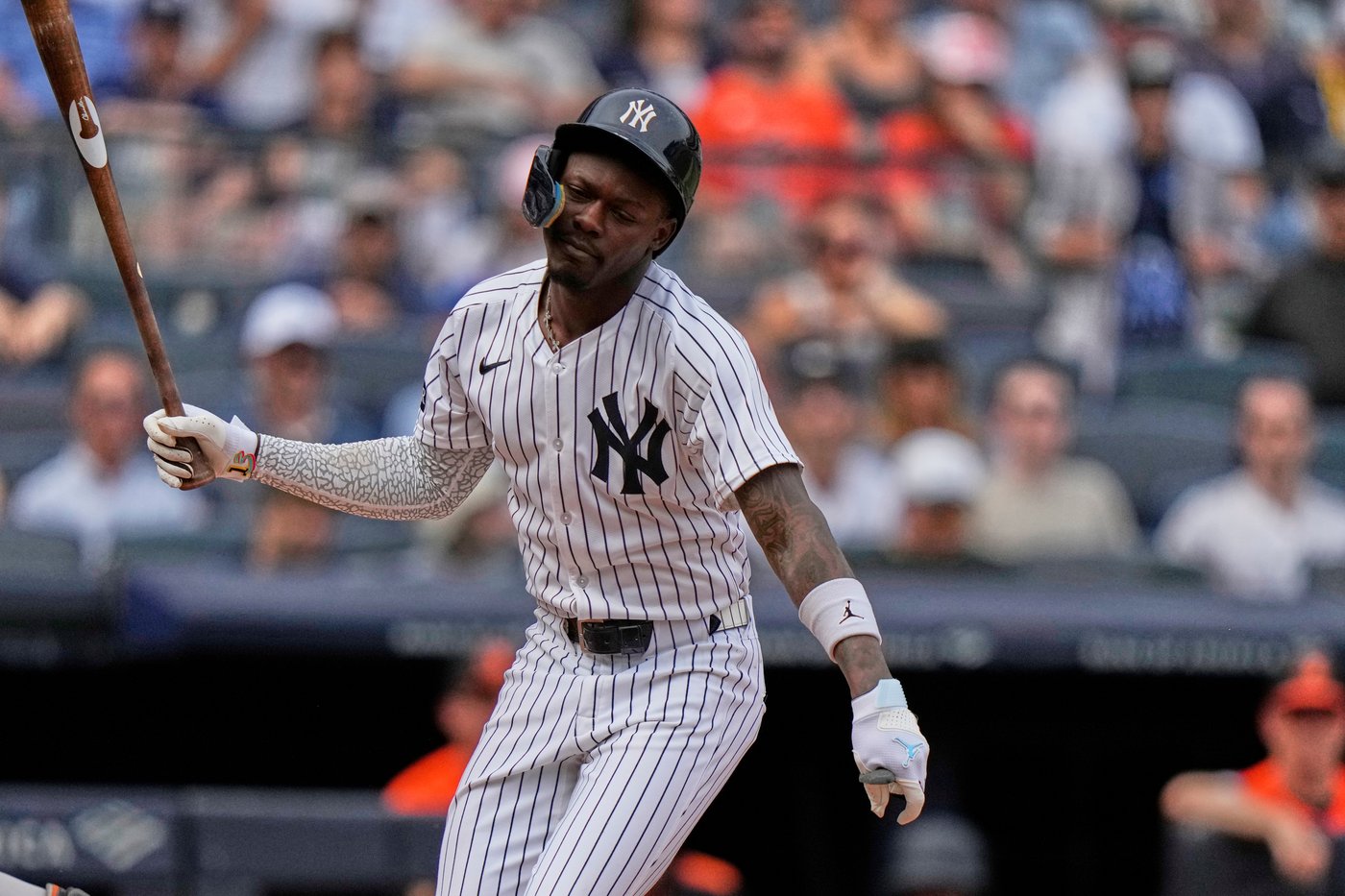 Yankees' Jazz Chisholm Jr. avoids serious injury after being hit on forearm by 96.8 mph pitch | iNFOnews.ca