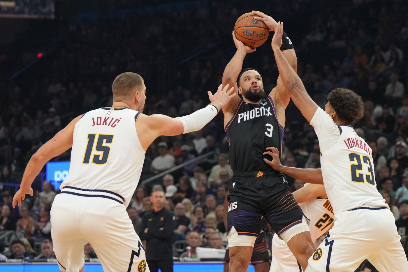 Suns' Dillon Brooks ejected from game for kicking Nuggets' Jamal Murray in the groin | iNFOnews.ca