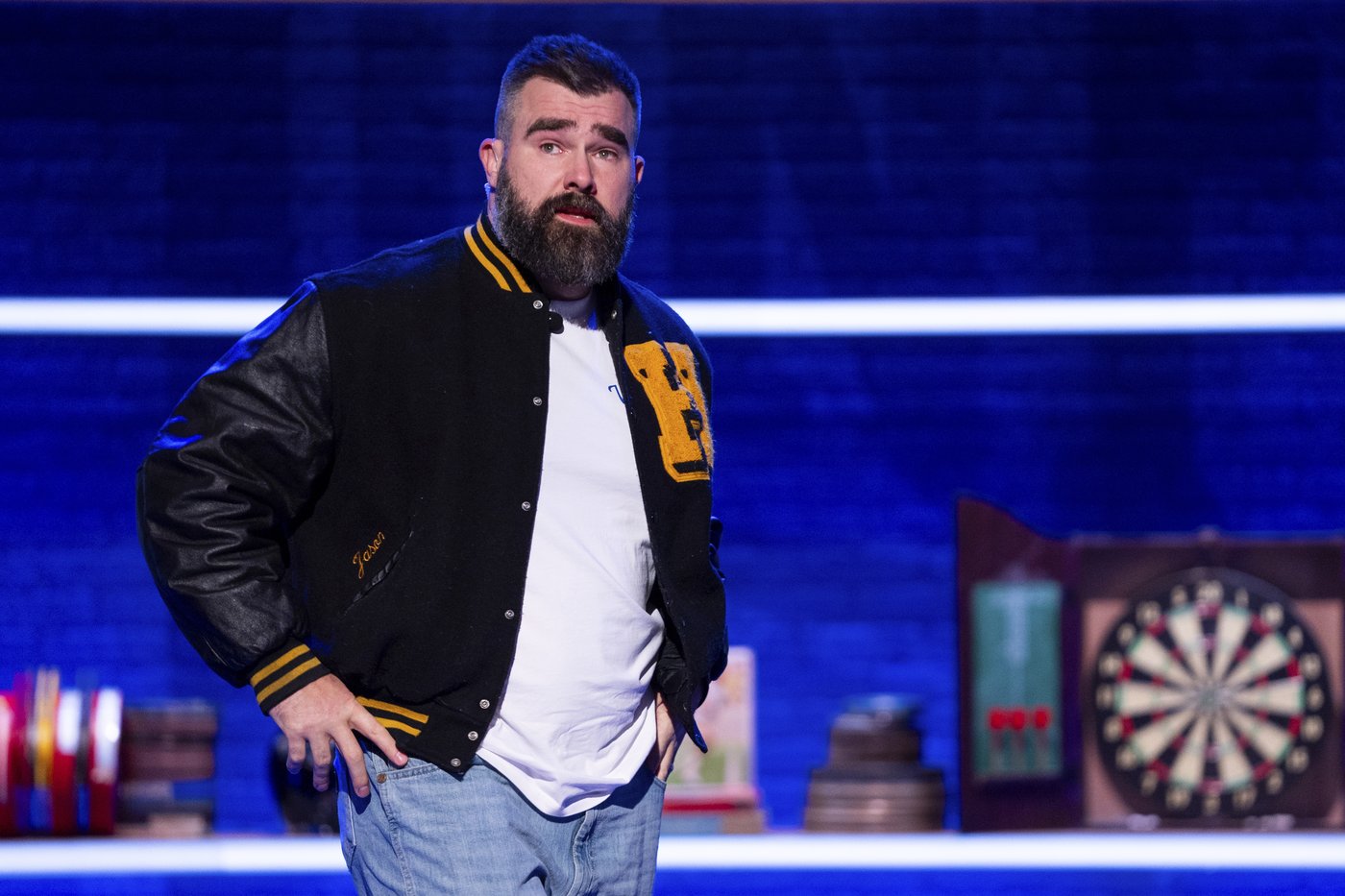 Here's Kelce! Retired Eagles great Jason Kelce tries his hand as a late-night television show host | iNFOnews.ca