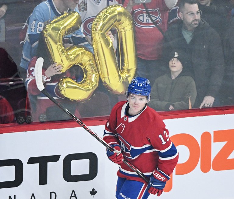 Cole Caufield becomes first Canadien to score 50 since 1990 with goal vs. Lightning | iNFOnews.ca