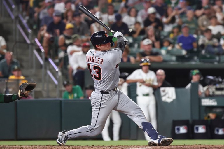 Dillon Dingler's grand slam helps the Tigers beat A's 13-1 in Max Clark's debut | iNFOnews.ca