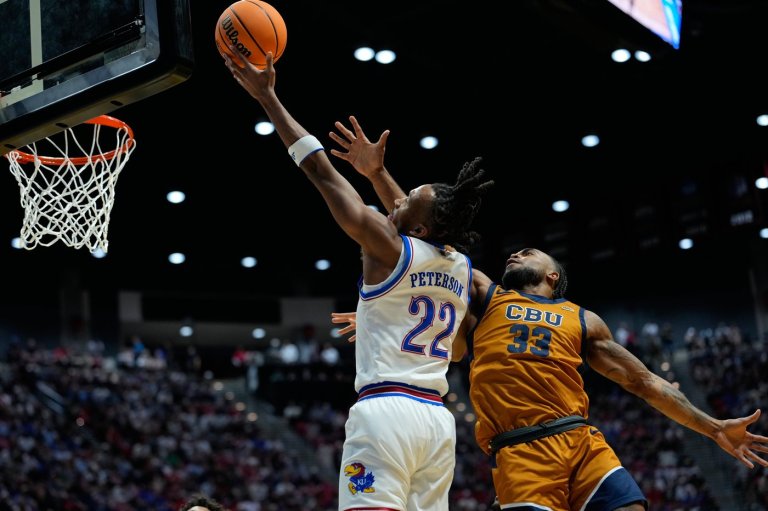 Peterson scores 28 points as Kansas hangs on to beat March Madness newcomer Cal Baptist 68-60 | iNFOnews.ca