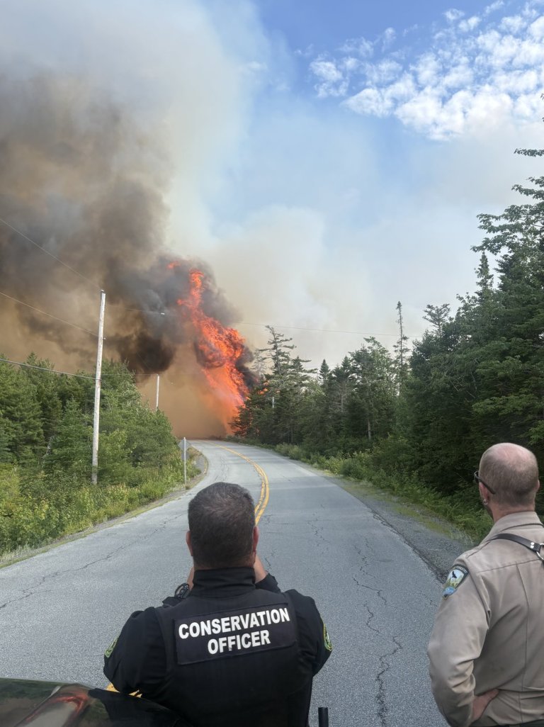 N.S. crews continue battling out-of-control wildfire northeast of Halifax | iNFOnews.ca