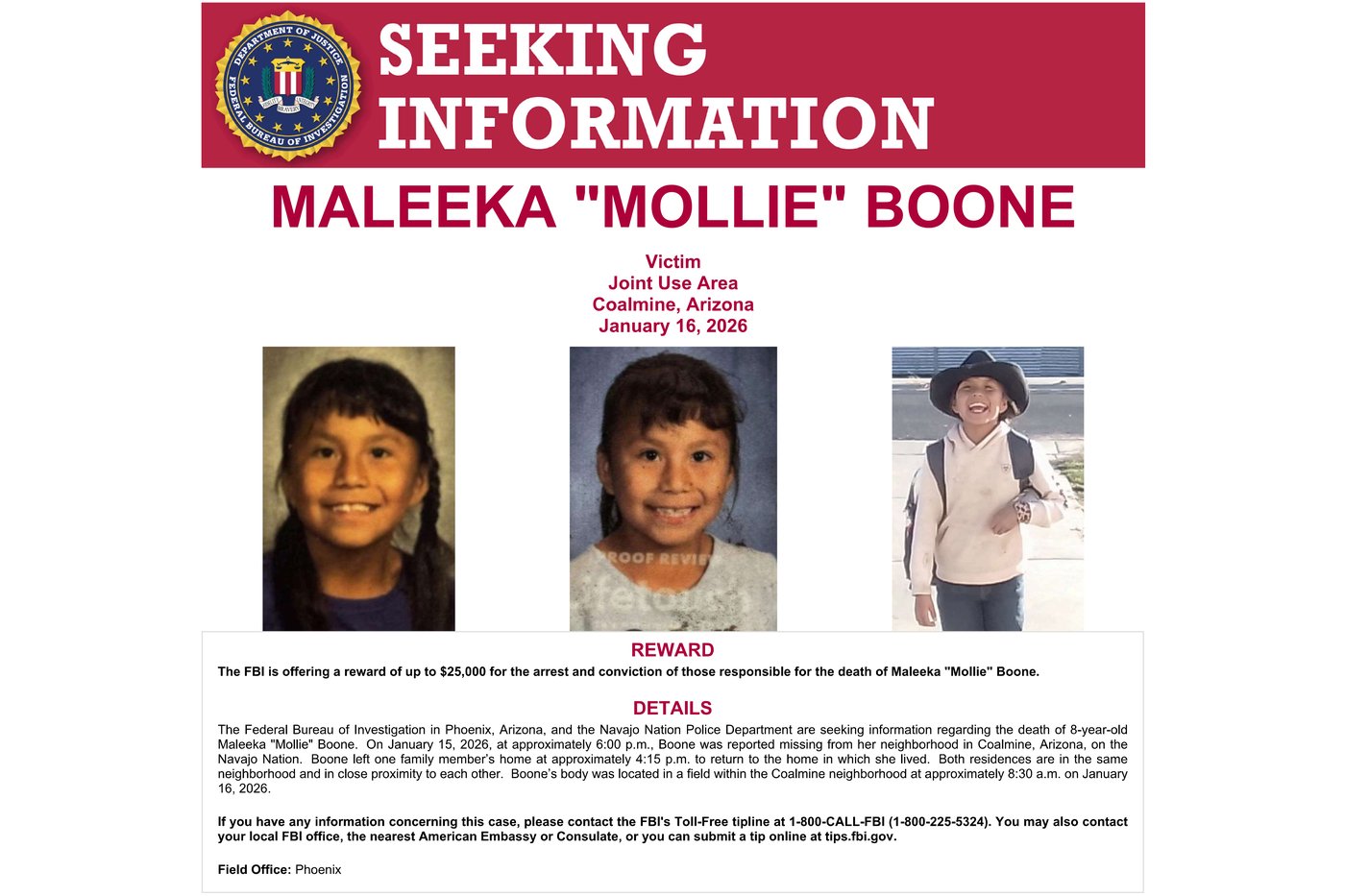 8-year-old whose body was found on tribal lands in Arizona was likely struck by vehicle, FBI says | iNFOnews.ca 8-year-old whose body was found on tribal lands in Arizona was likely struck by vehicle, FBI says | iNFOnews.ca