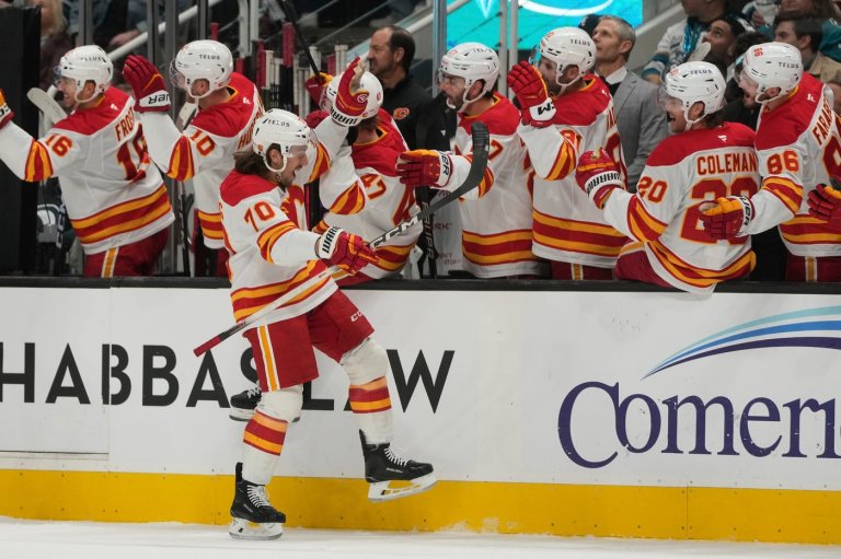 Lomberg lights up Saddleome in Flames' 6-3 win over Golden Knights | iNFOnews.ca