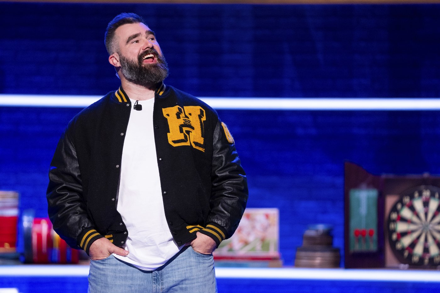 Here's Kelce! Retired Eagles great Jason Kelce tries his hand as a late-night television show host | iNFOnews.ca