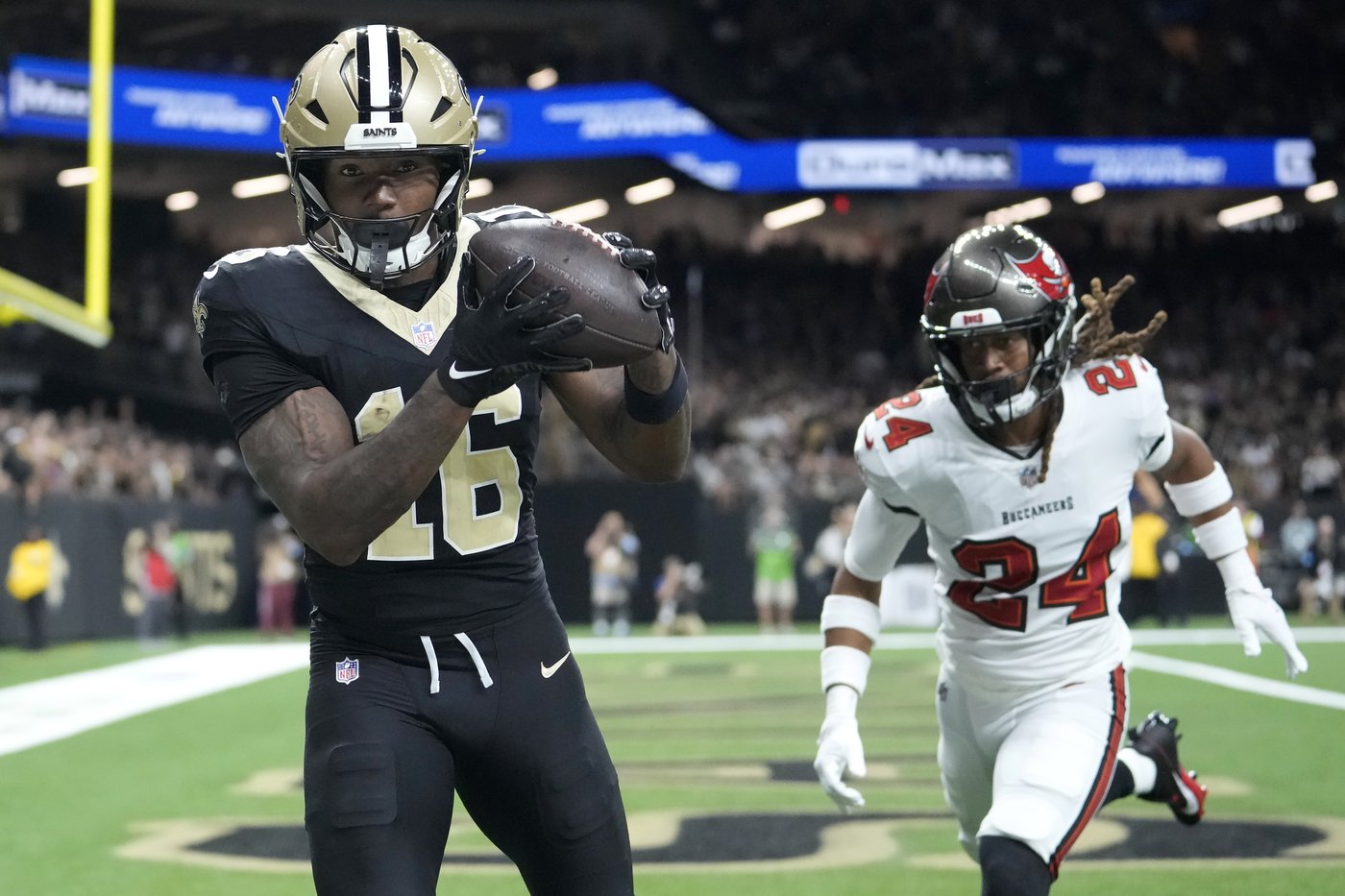 Mayfield passes for 4 TDs as the Bucs treat storm-weary fans to a 51-27 win over the Saints | iNFOnews.ca Mayfield passes for 4 TDs as the Bucs treat storm-weary fans to a 51-27 win over the Saints | iNFOnews.ca