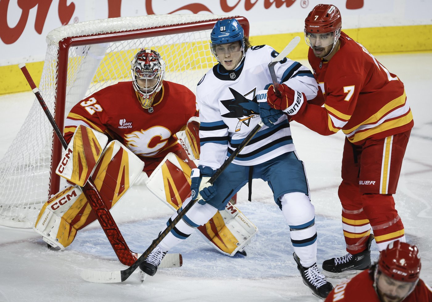 Wolf posts 16-save shutout, Calgary Flames blank San Jose Sharks 2-0 | iNFOnews.ca