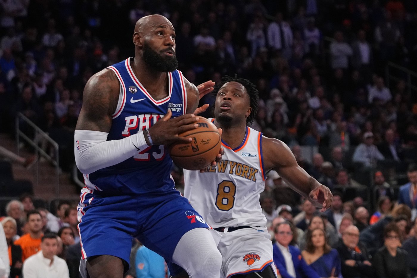 76ers rally past Knicks 106-100 as LeBron James and Jaylen Brown debut | iNFOnews.ca