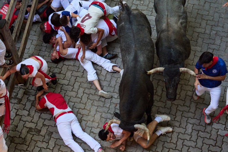One runner gored in the face at Spain's San Fermin bull run festival | iNFOnews.ca