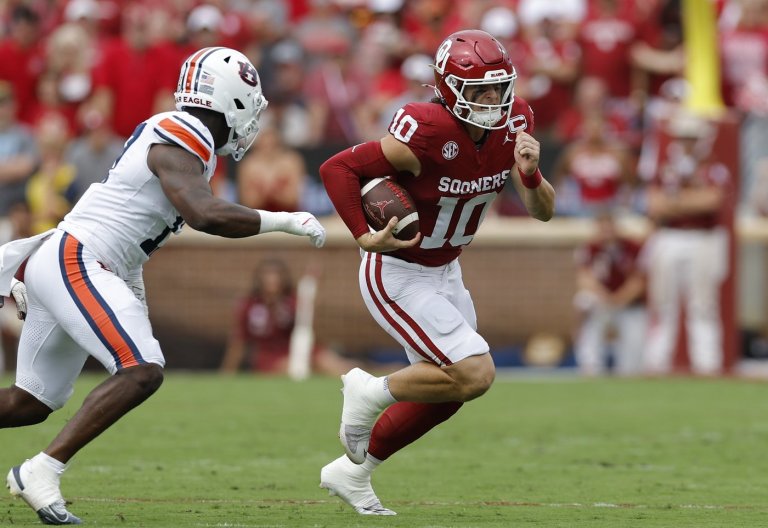No. 11 Oklahoma's record 10 sacks and Mateer's late TD sink No. 22 Auburn and ex-Sooner QB Arnold | iNFOnews.ca