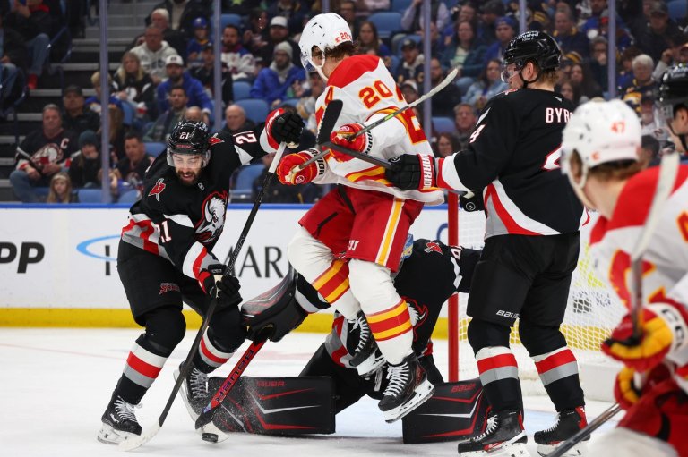Morgan Frost breaks 3rd-period tie, NHL-worst Flames beat Sabres 6-2 | iNFOnews.ca