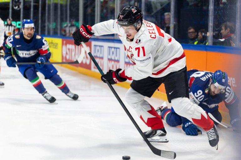 Celebrini scores pair to lead Canada to 6-0 victory over Italy at men's hockey worlds | iNFOnews.ca