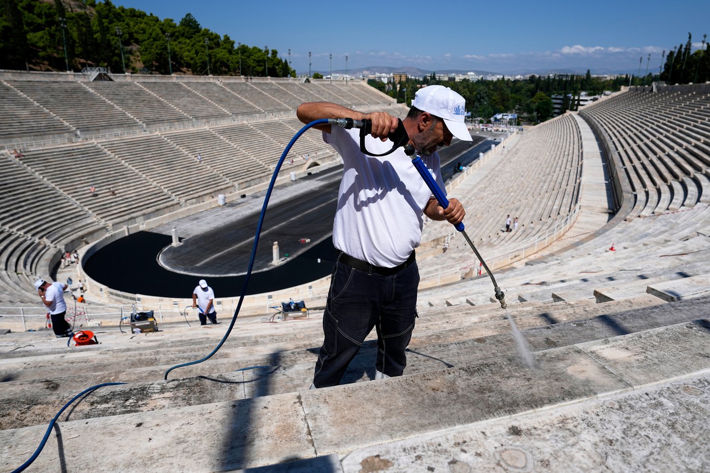 Athens is cleaning its all-marble Olympic stadium for the first time in more than a century | iNFOnews.ca Athens is cleaning its all-marble Olympic stadium for the first time in more than a century | iNFOnews.ca