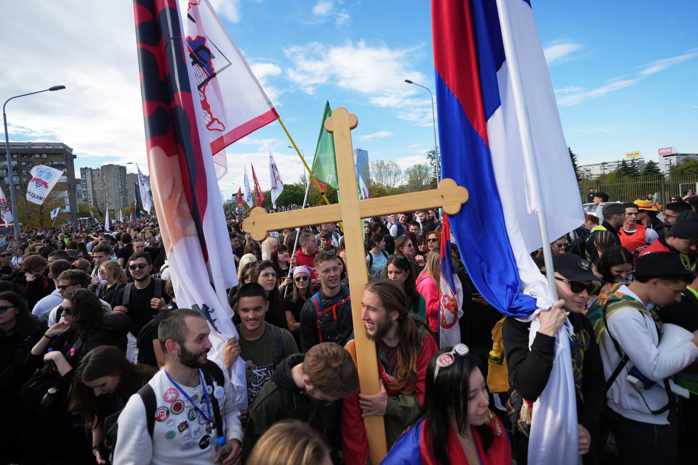 Serbia youth lead thousands on march for weekend rally marking deadly canopy collapse last year | iNFOnews.ca