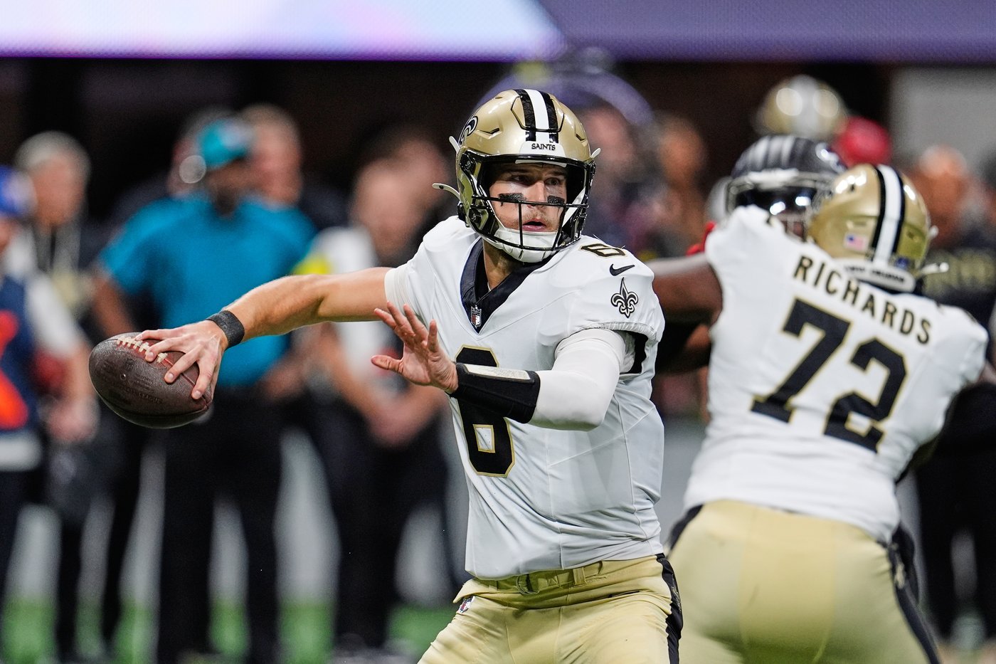 Saints QB Tyler Shough concludes his solid rookie year with a late pick and a loss | iNFOnews.ca Saints QB Tyler Shough concludes his solid rookie year with a late pick and a loss | iNFOnews.ca