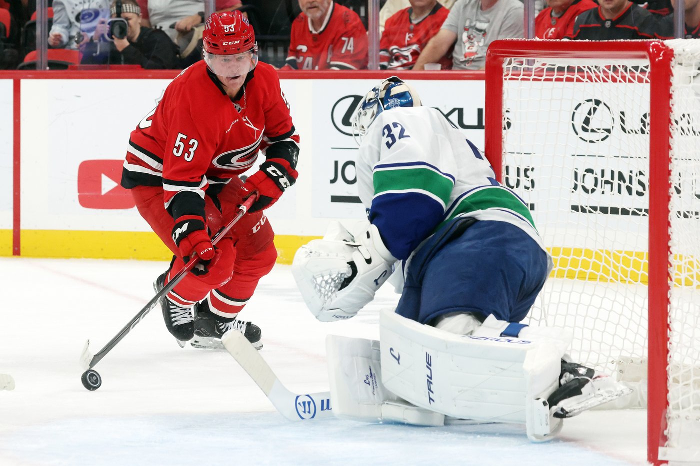 Logan Stankoven's first career hat trick helps Hurricanes beat Canucks 7-2 | iNFOnews.ca