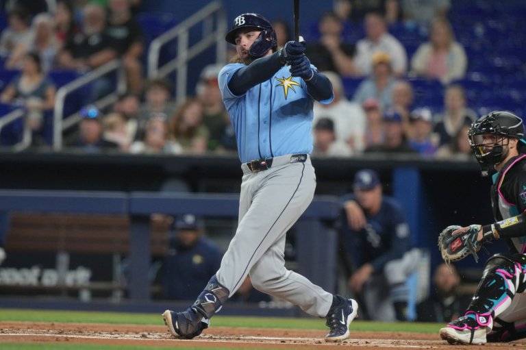 Rasmussen allows 1 hit over 7 innings, Caminero reaches base 5 times as Rays beat Marlins 6-0 | iNFOnews.ca